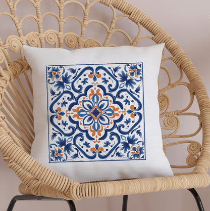 Elegant Portuguese Tile Design Pillow - Bring the Beauty of Portugal Home