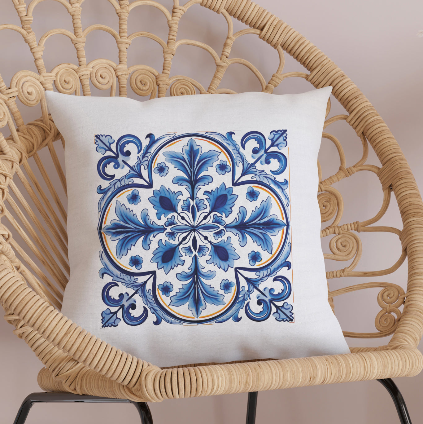 Portuguese Tile Pattern Pillow - Infuse Your Home with Timeless Elegance