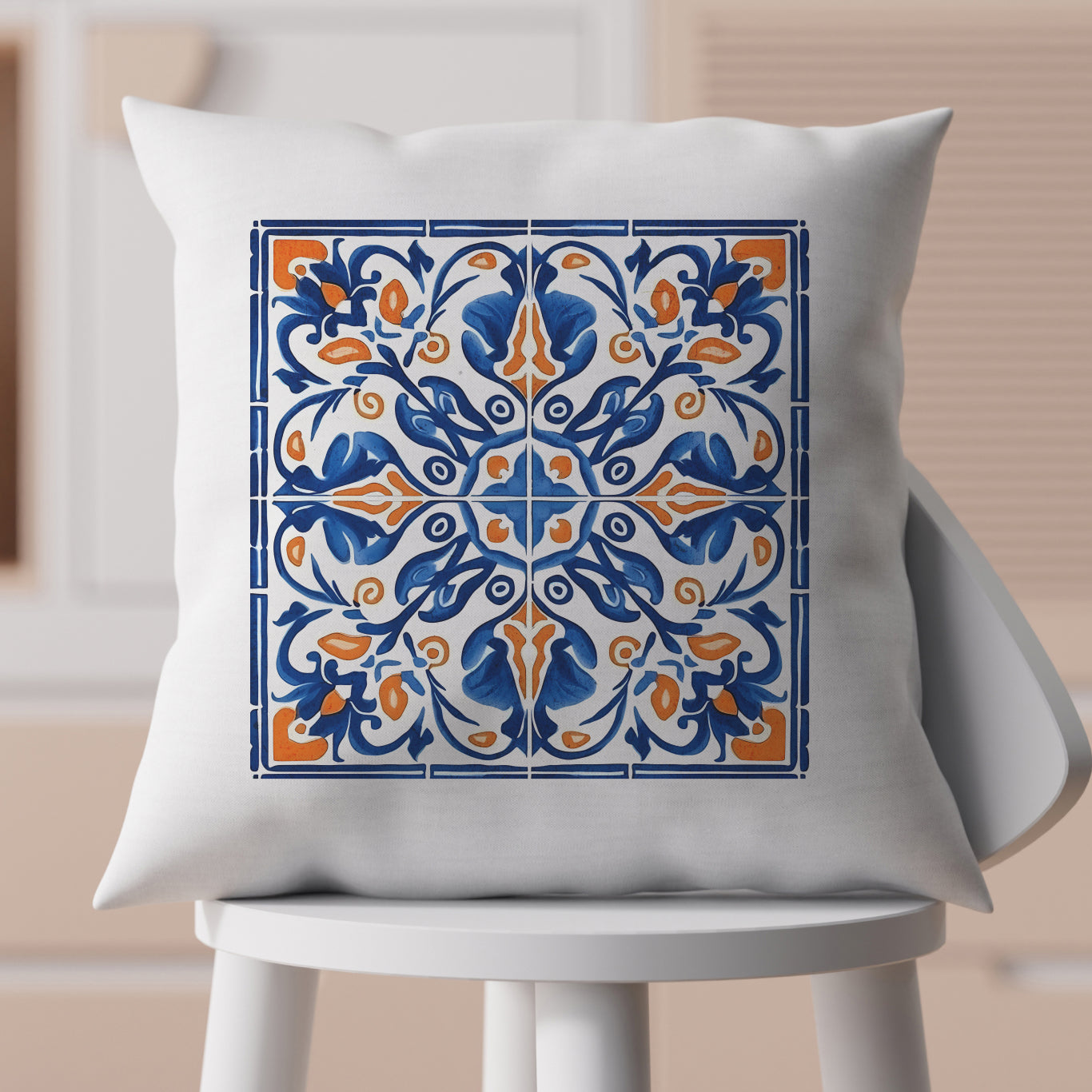 Traditional Portuguese Tile Inspired Pillow - Bring Portugal Home