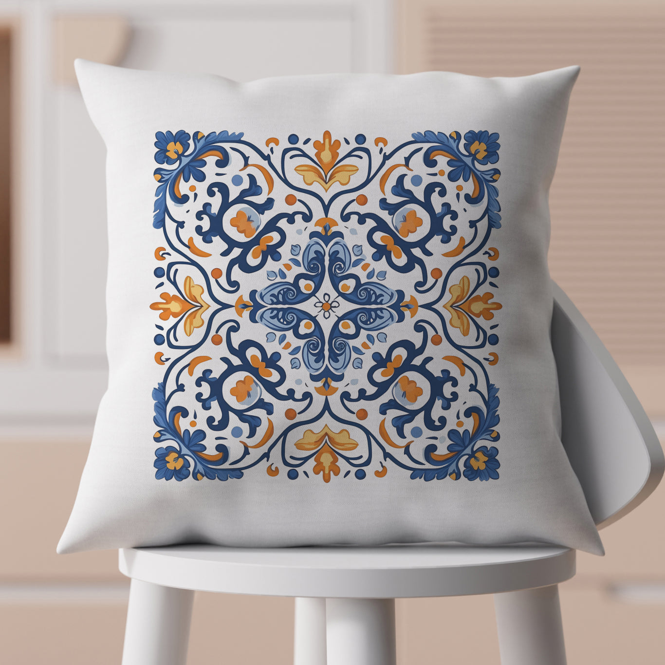 Traditional Portuguese Tile Inspired Pillow - Bring Portugal Home