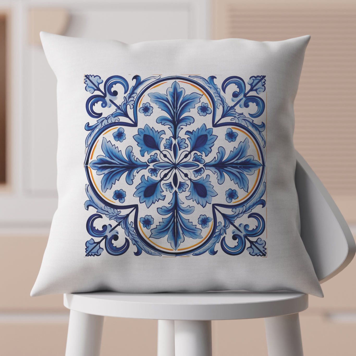 Portuguese Tile Pattern Pillow - Infuse Your Home with Timeless Elegance