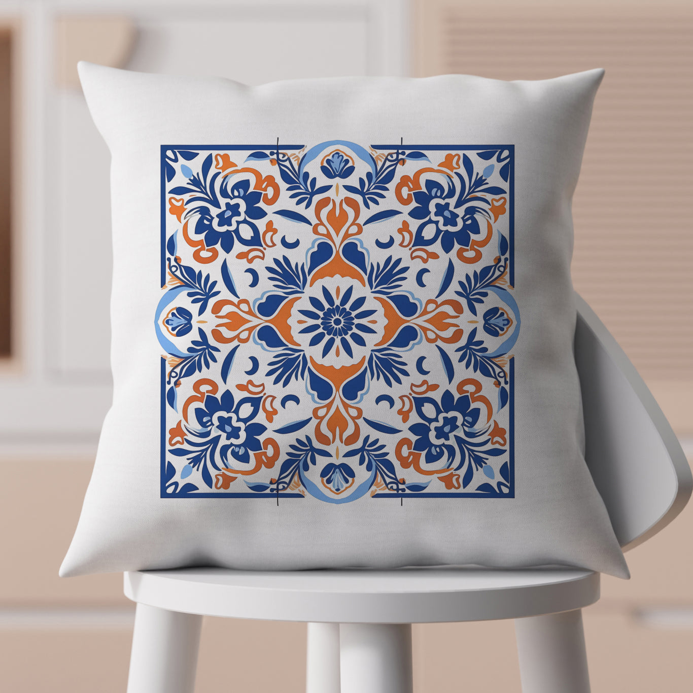 Timeless Tile Design Pillow - Embrace Portuguese Elegance