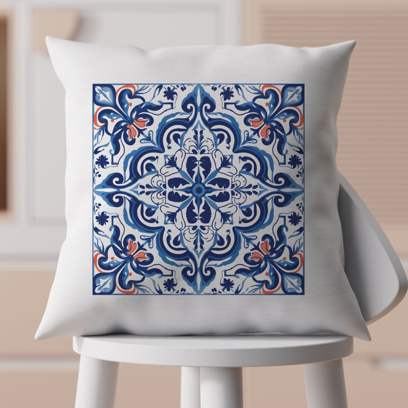 Timeless Tile Design Pillow - Embrace Portuguese Elegance