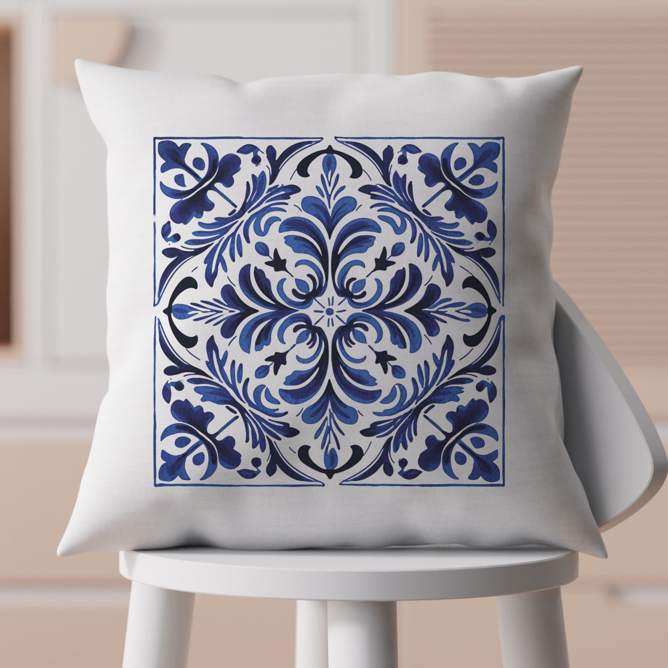 Portuguese Tile Pattern Throw Pillow - Infuse Your Home with Portuguese Culture