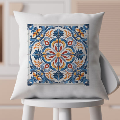 Elegant Tile Design Pillow - Portuguese Artistry for Your Home