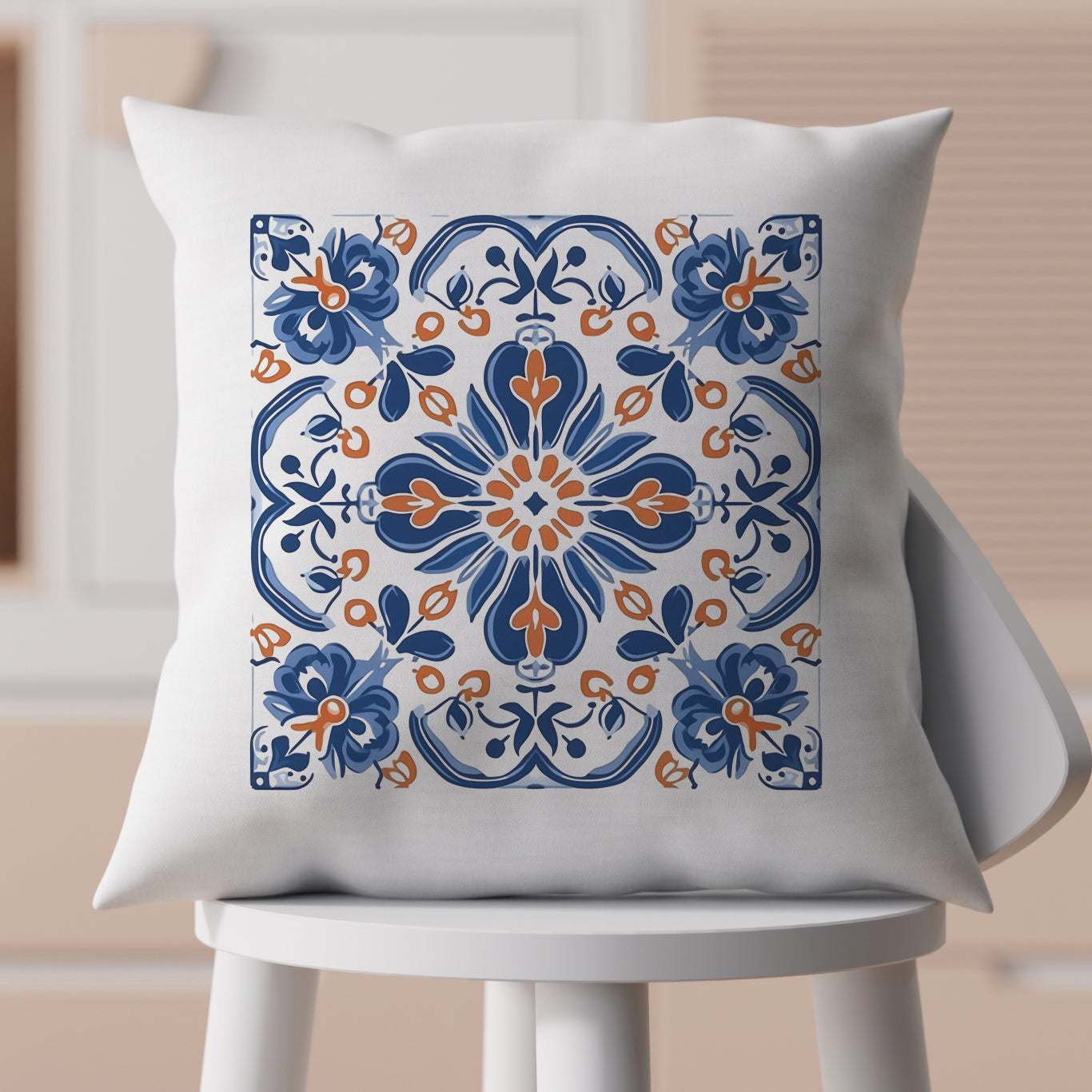 Traditional Portuguese Tile Inspired Pillow - Bring Portugal Home