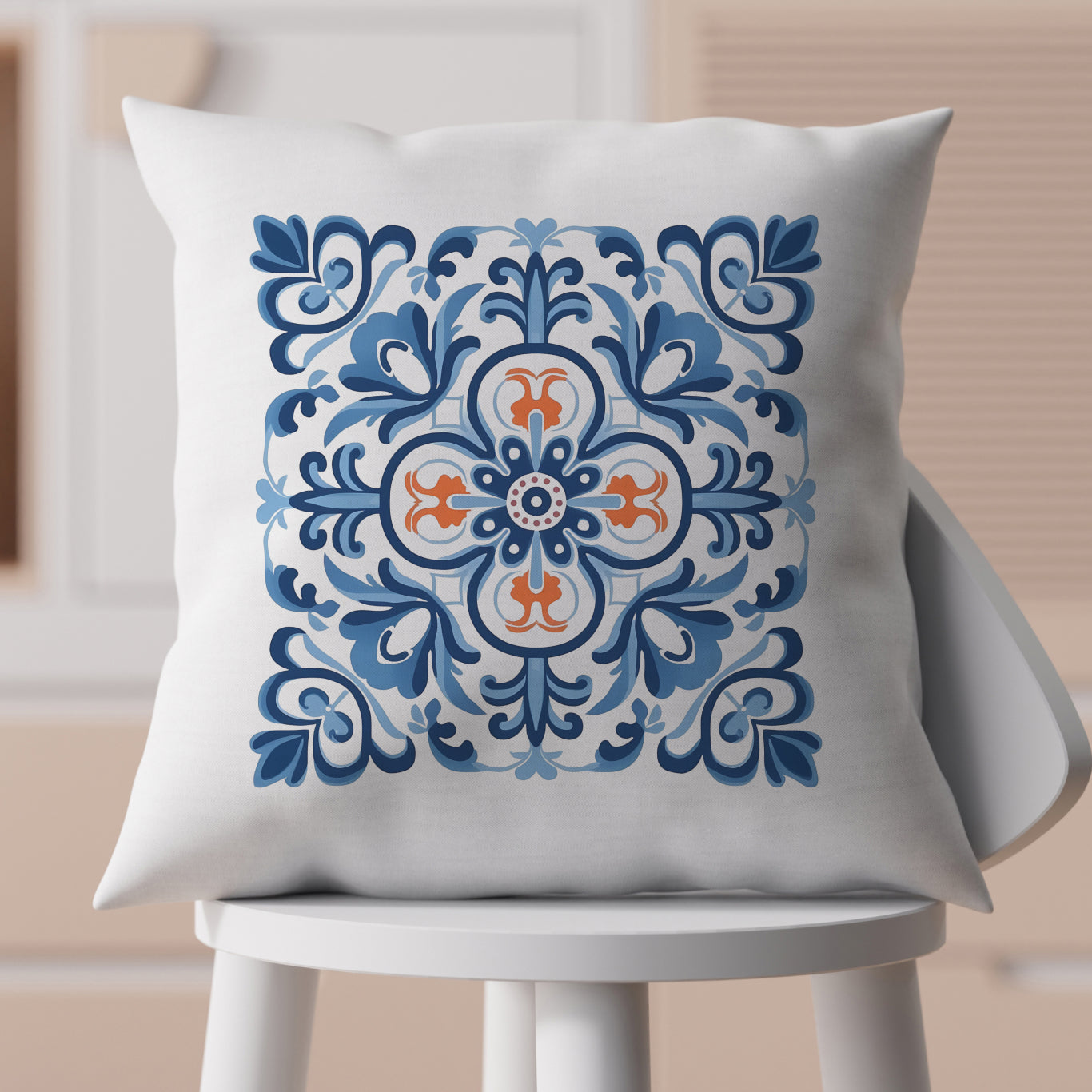 Traditional Portuguese Tile Inspired Pillow - Bring Portugal Home