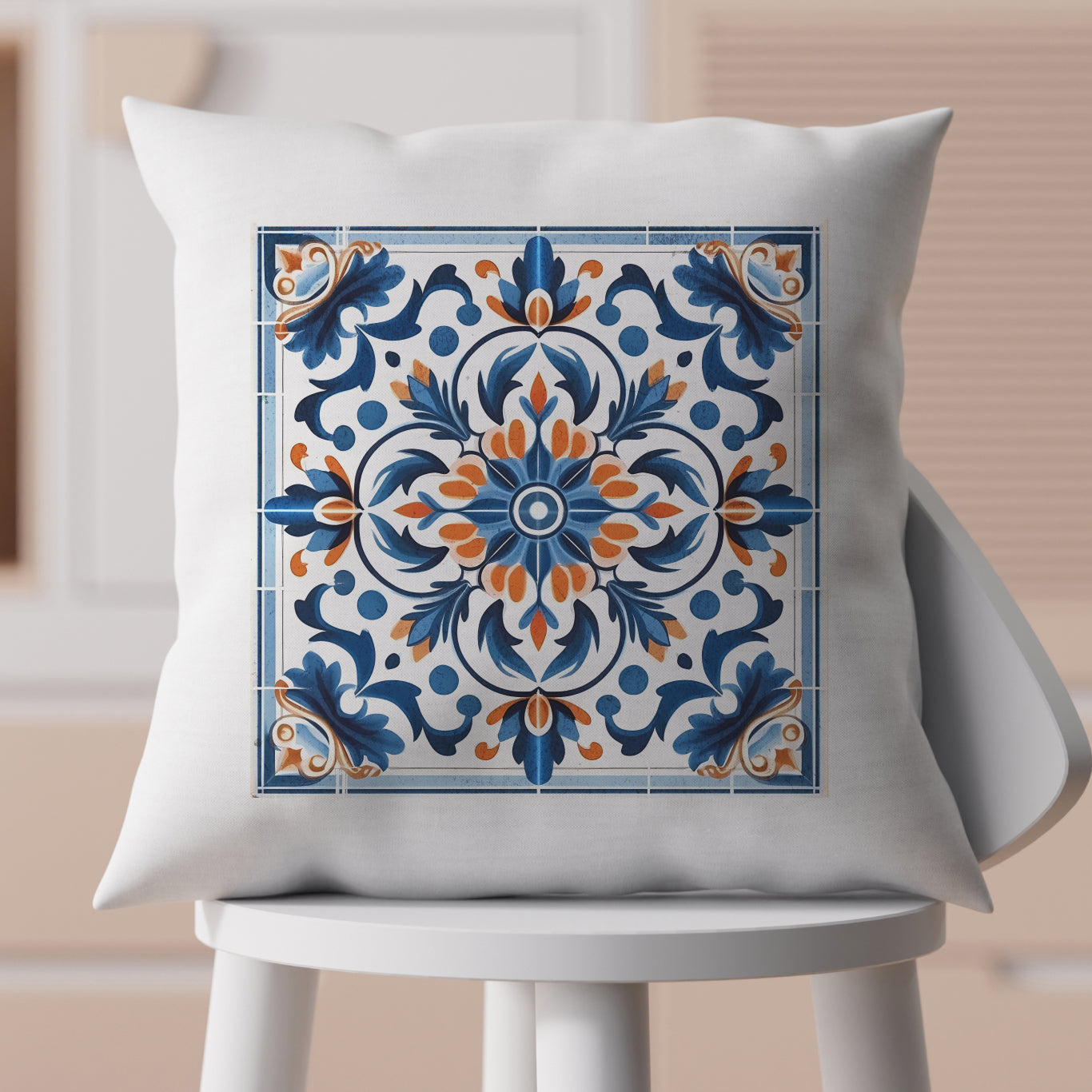 Traditional Portuguese Tile Decorative Pillow - Infuse Your Home with Portuguese Charm