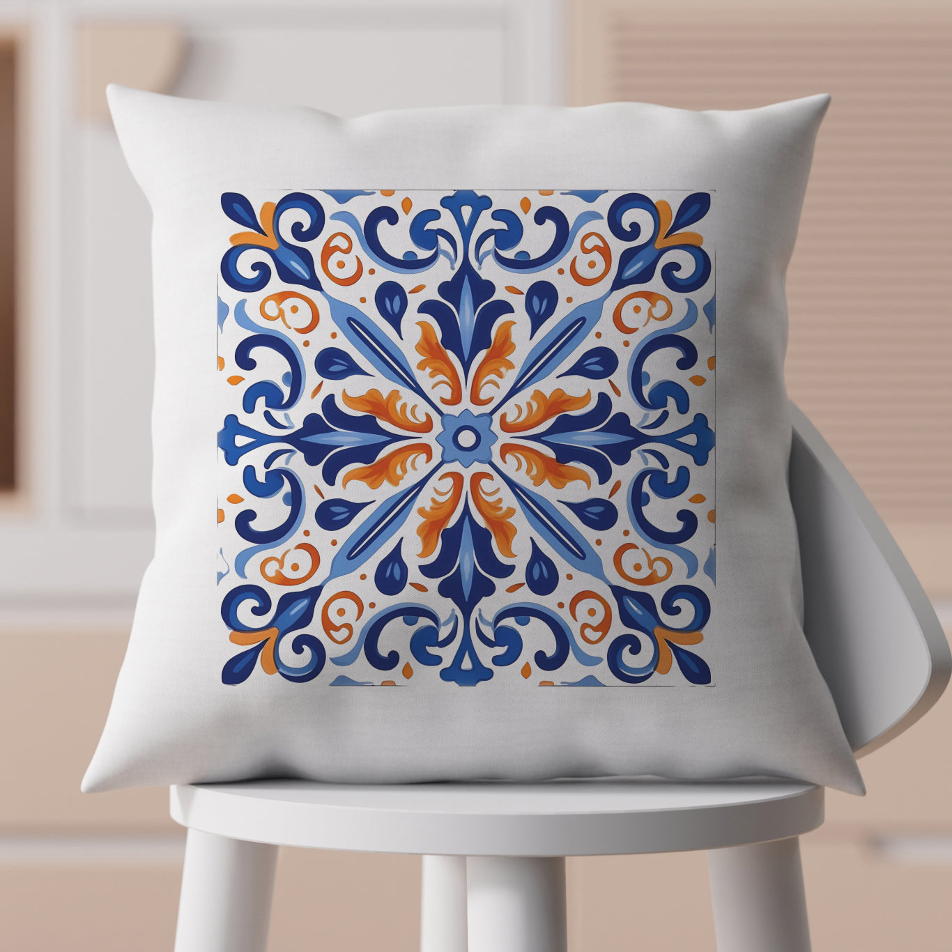 Timeless Tile Design Pillow - Embrace Portuguese Elegance