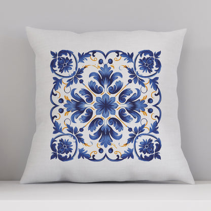 Portuguese Tile Inspired Decorative Pillow - Bring Portuguese Charm Home