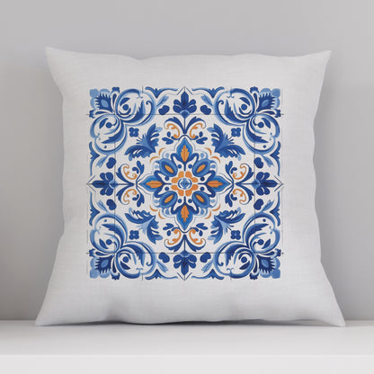 Authentic Portuguese Tile Pattern Pillow - Infuse Your Home with Elegance