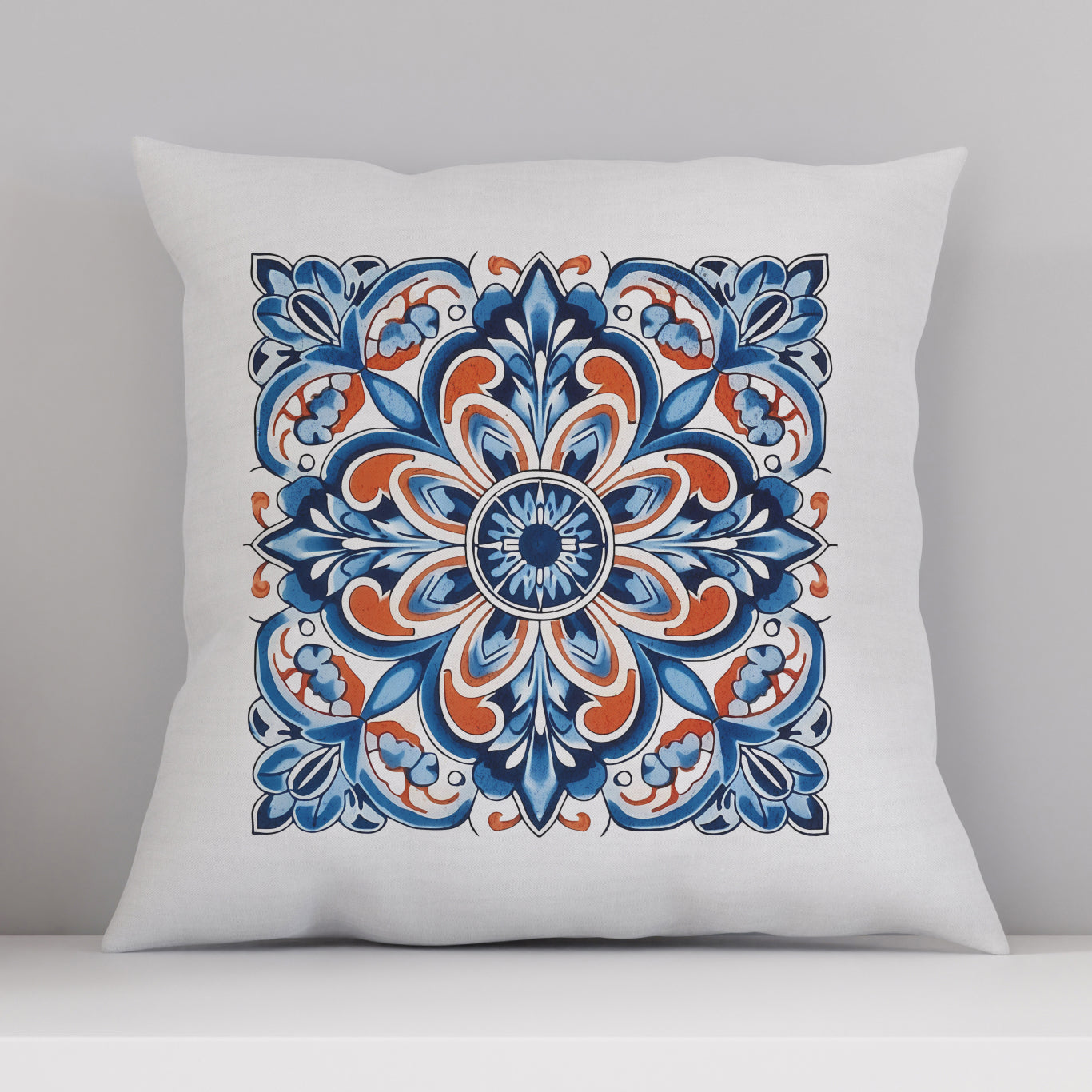 Authentic Tile Pattern Pillow - Bring Portugal's Charm to Your Home