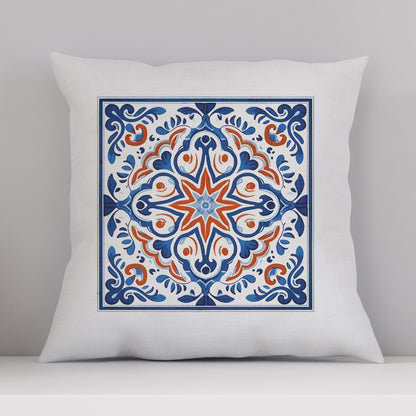 Classic Portuguese Tile Pattern Pillow - Infuse Elegance into Your Home