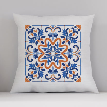 Authentic Tile Pattern Pillow - Bring Portugal's Charm to Your Home