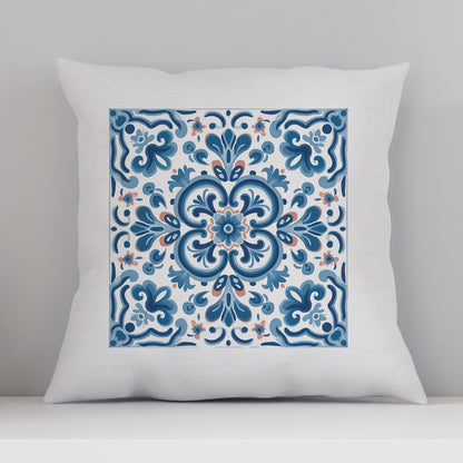 Elegant Tile Pattern Pillow - Portuguese Heritage for Your Home