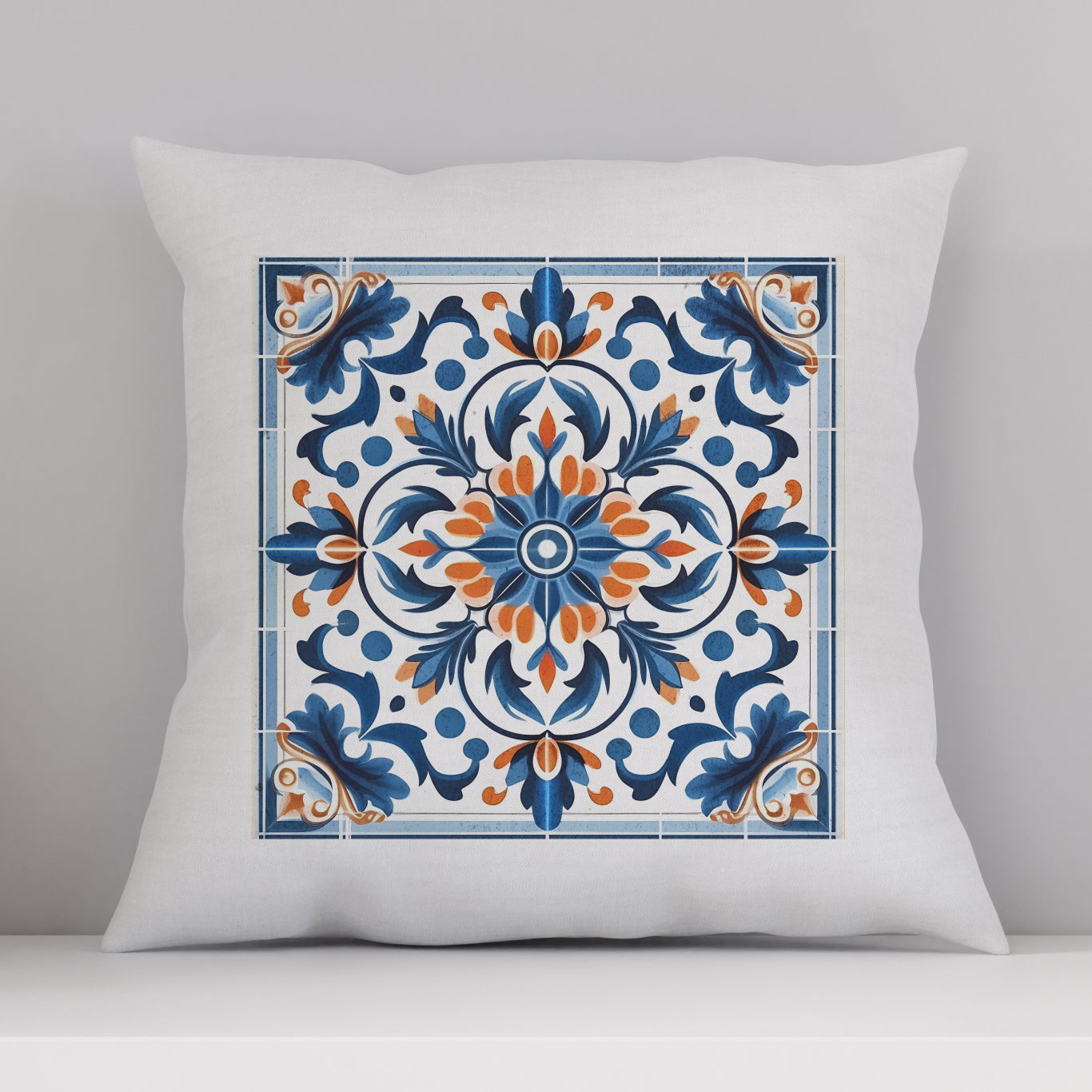 Traditional Portuguese Tile Decorative Pillow - Infuse Your Home with Portuguese Charm