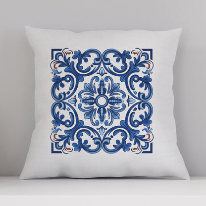 Classic Portuguese Tile Pattern Pillow - Infuse Elegance into Your Home