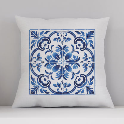 Portuguese Heritage Tile Pillow - Infuse Your Space with Timeless Elegance