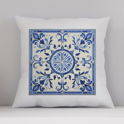 Portuguese Blue Tile Decorative Pillow - Embrace Portuguese Elegance