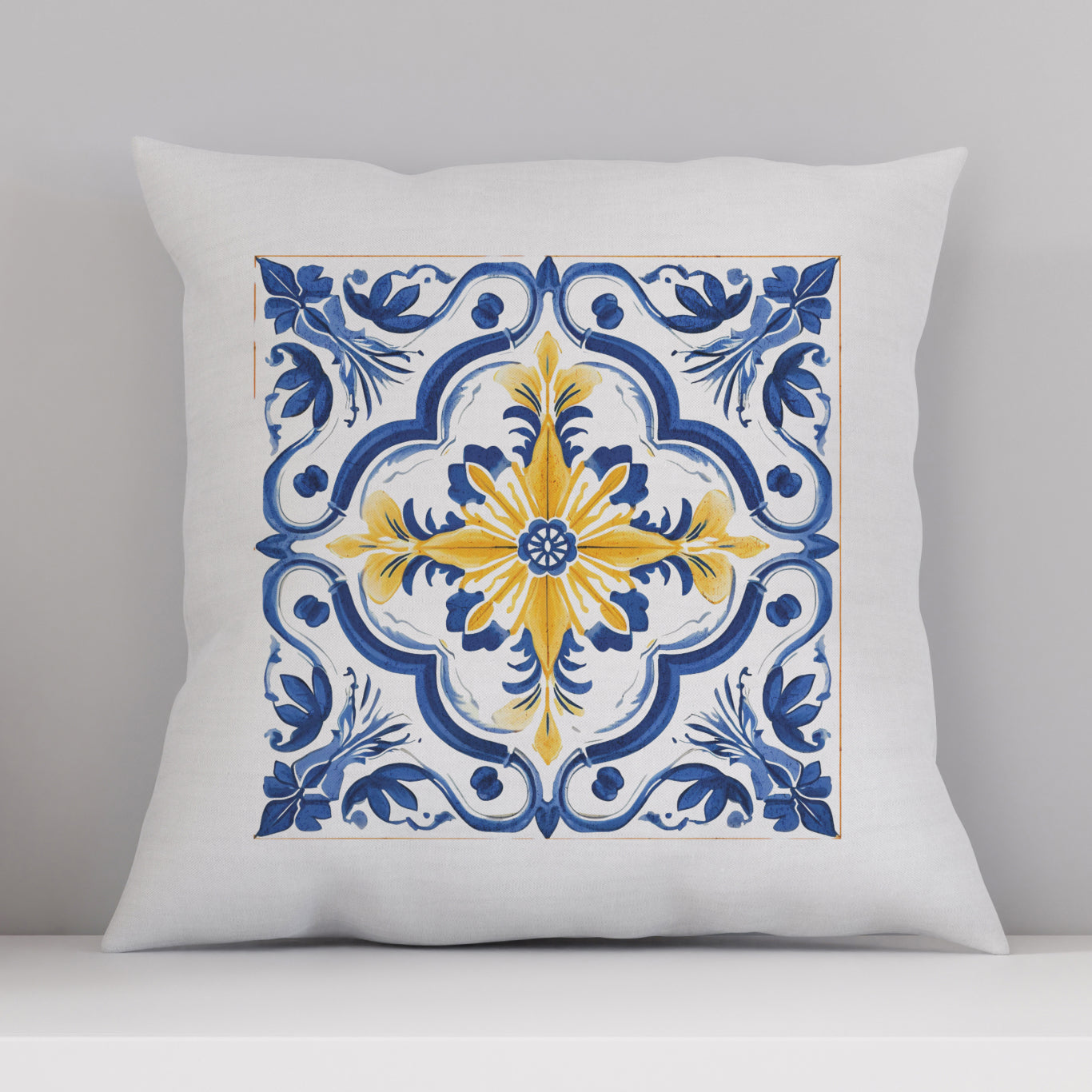 Portuguese Tile Pattern Accent Pillow - Bring the Essence of Portugal Home