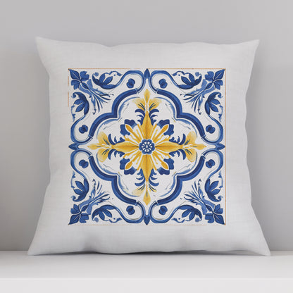 Portuguese Tile Pattern Accent Pillow - Bring the Essence of Portugal Home