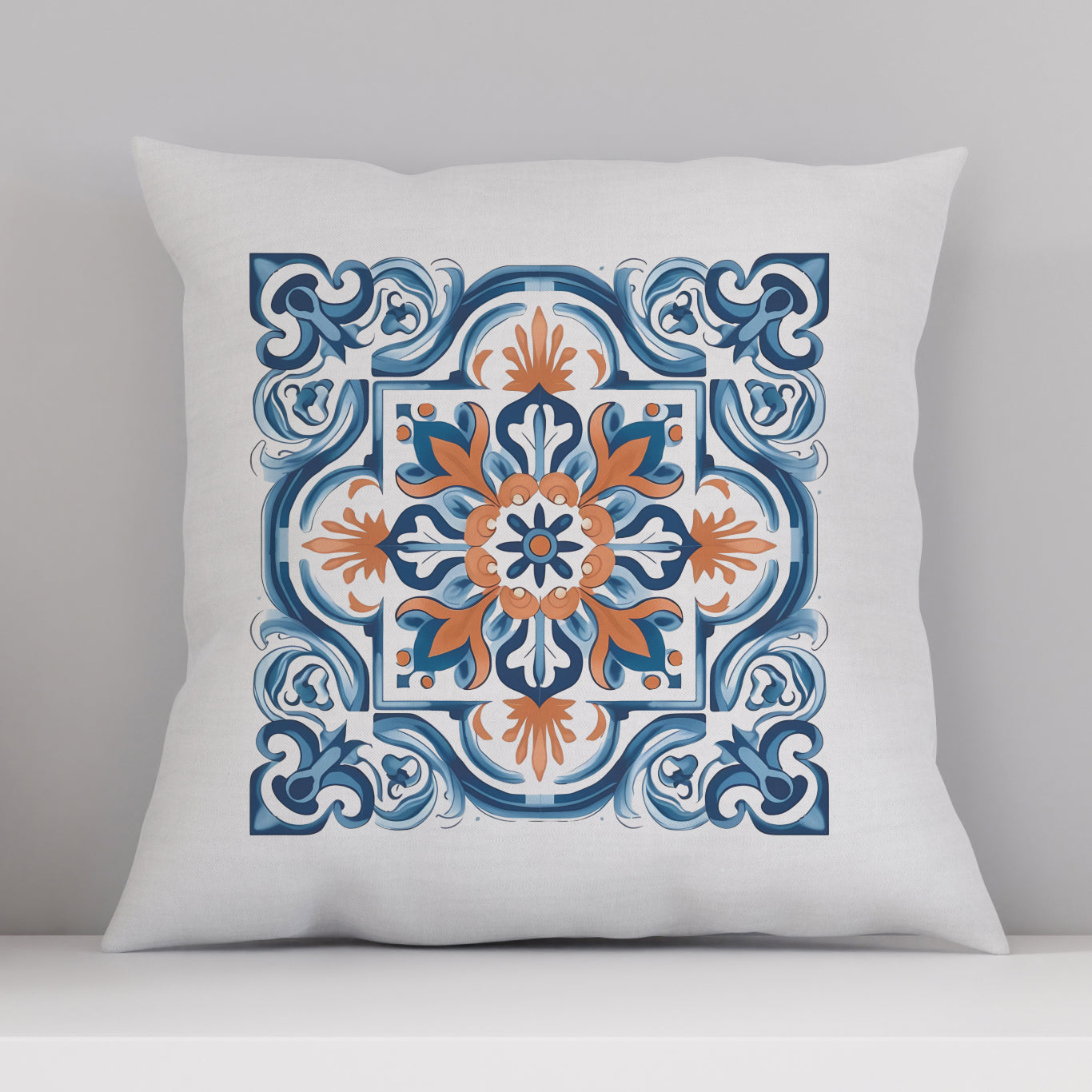 Classic Portuguese Tile Pattern Pillow - Infuse Elegance into Your Home