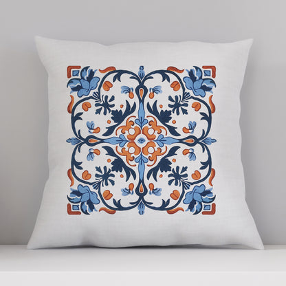 Classic Portuguese Tile Pattern Pillow - Infuse Elegance into Your Home