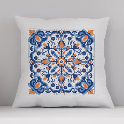 Authentic Tile Pattern Pillow - Bring Portugal's Charm to Your Home