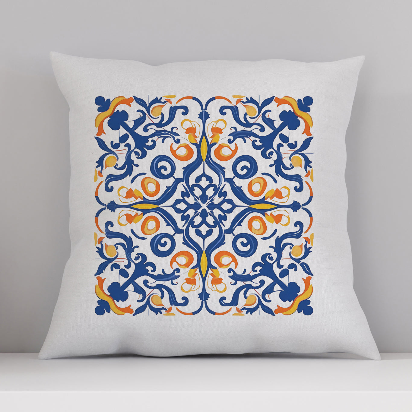 Authentic Tile Pattern Pillow - Bring Portugal's Charm to Your Home