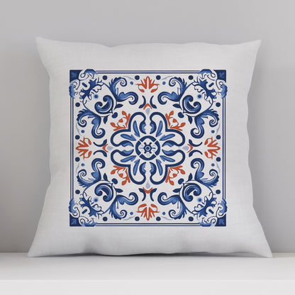 Elegant Tile Pattern Pillow - Portuguese Heritage for Your Home