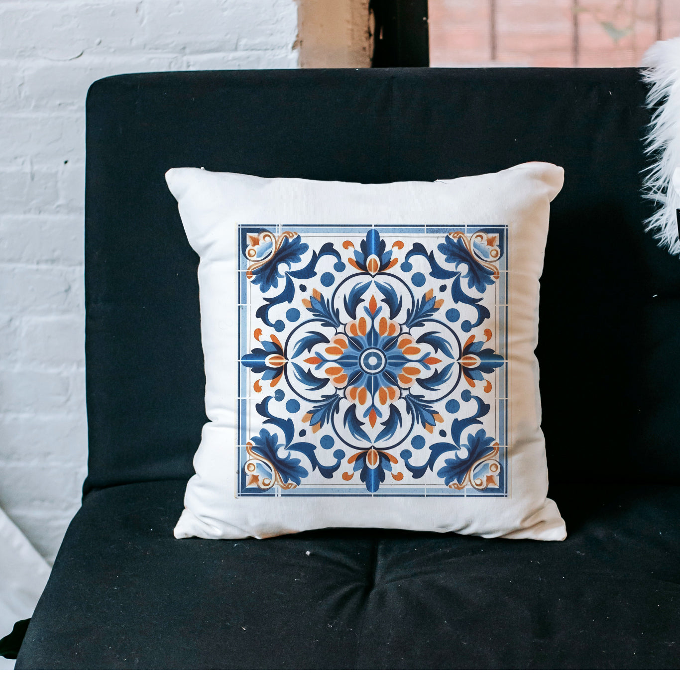 Traditional Portuguese Tile Decorative Pillow - Infuse Your Home with Portuguese Charm