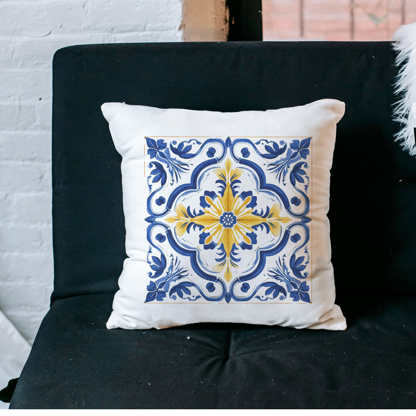 Portuguese Tile Pattern Accent Pillow - Bring the Essence of Portugal Home