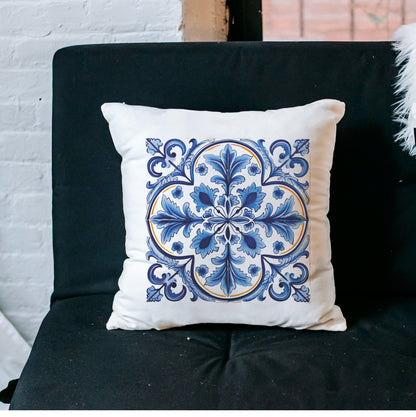 Portuguese Tile Pattern Pillow - Infuse Your Home with Timeless Elegance