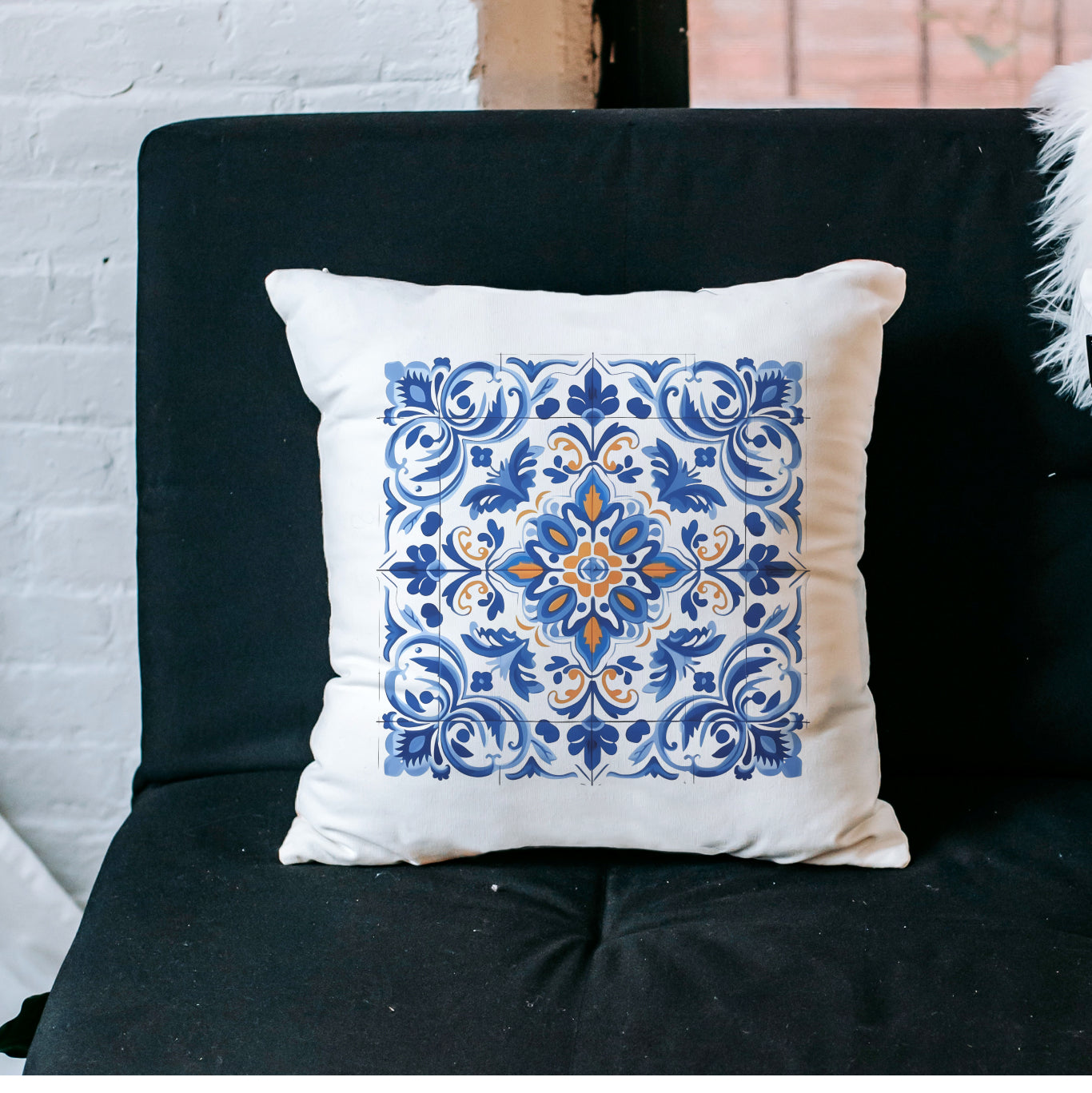 Authentic Portuguese Tile Pattern Pillow - Infuse Your Home with Elegance