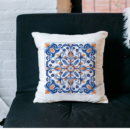 Authentic Tile Pattern Pillow - Bring Portugal's Charm to Your Home