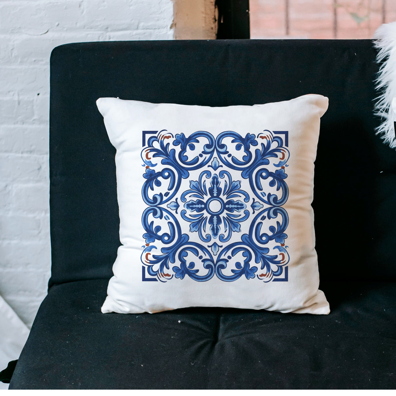 Classic Portuguese Tile Pattern Pillow - Infuse Elegance into Your Home