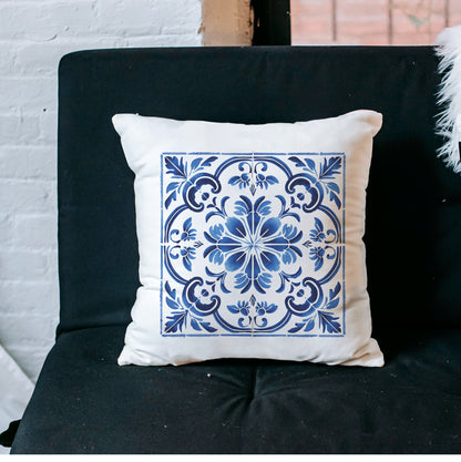 Portuguese Heritage Tile Pillow - Infuse Your Space with Timeless Elegance