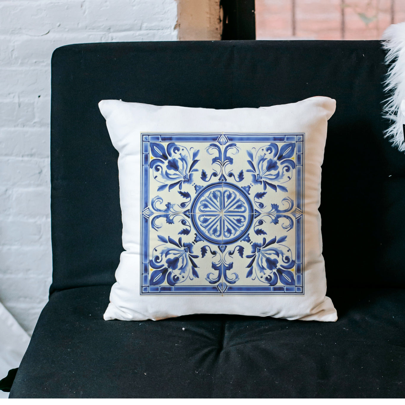 Portuguese Blue Tile Decorative Pillow - Embrace Portuguese Elegance