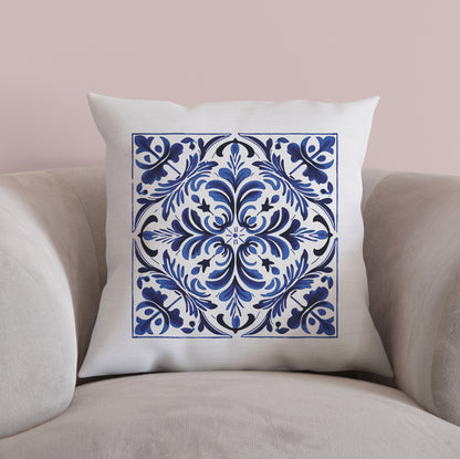 Portuguese Tile Pattern Throw Pillow - Infuse Your Home with Portuguese Culture