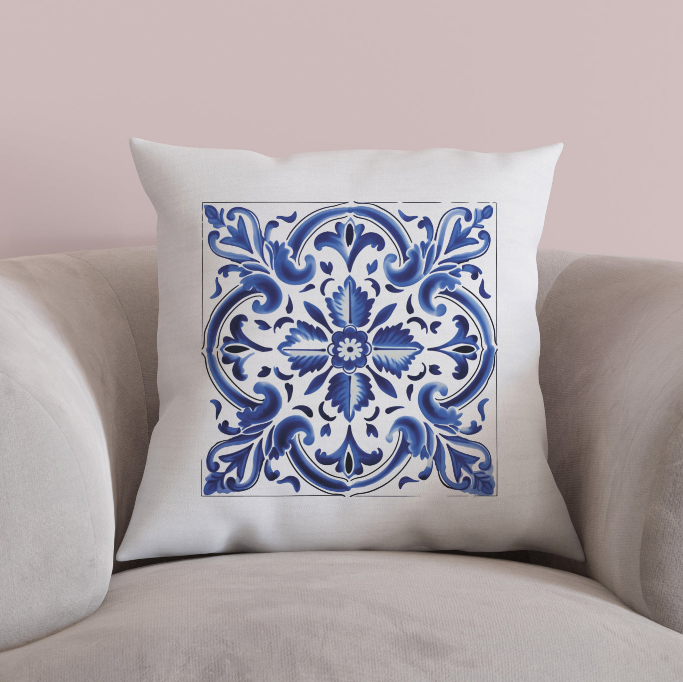 Authentic Traditional Portuguese  Tile Design Pillow - Embrace Portugal’s Timeless Beauty