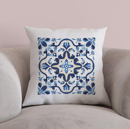 Classic Tile Pattern Pillow - Add a Touch of Portugal to Your Home