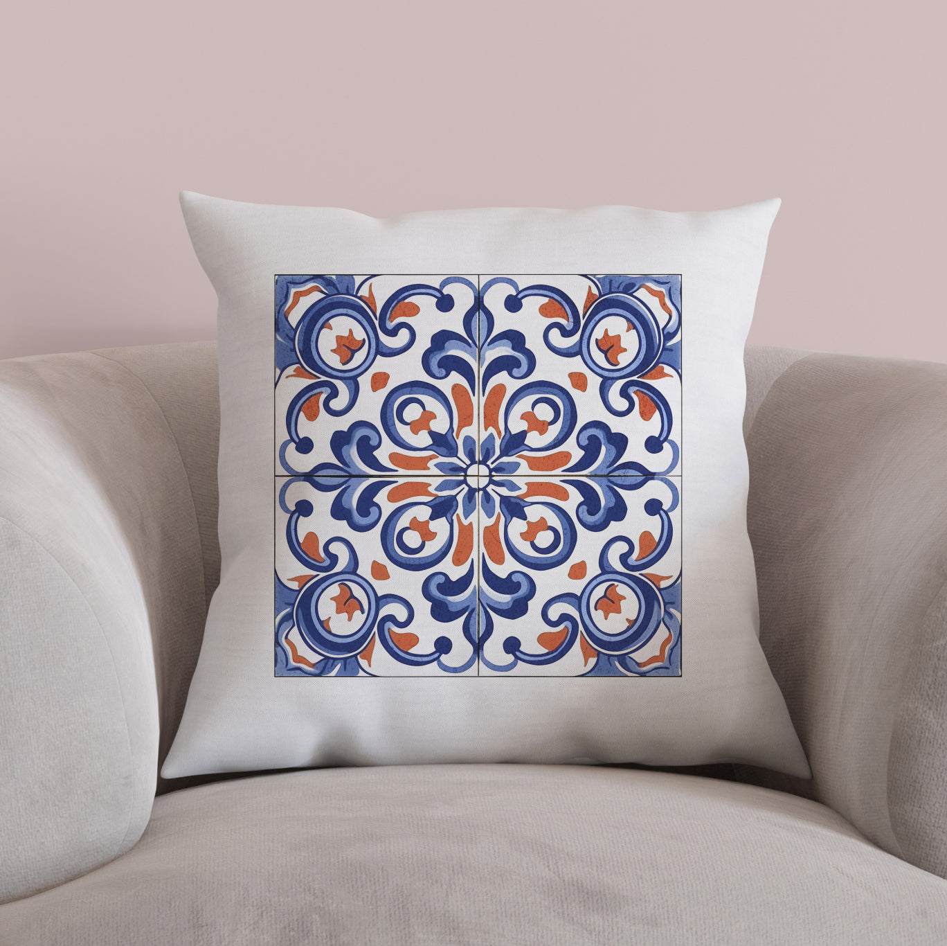 Traditional Portuguese Tile Inspired Pillow - Bring Portugal Home