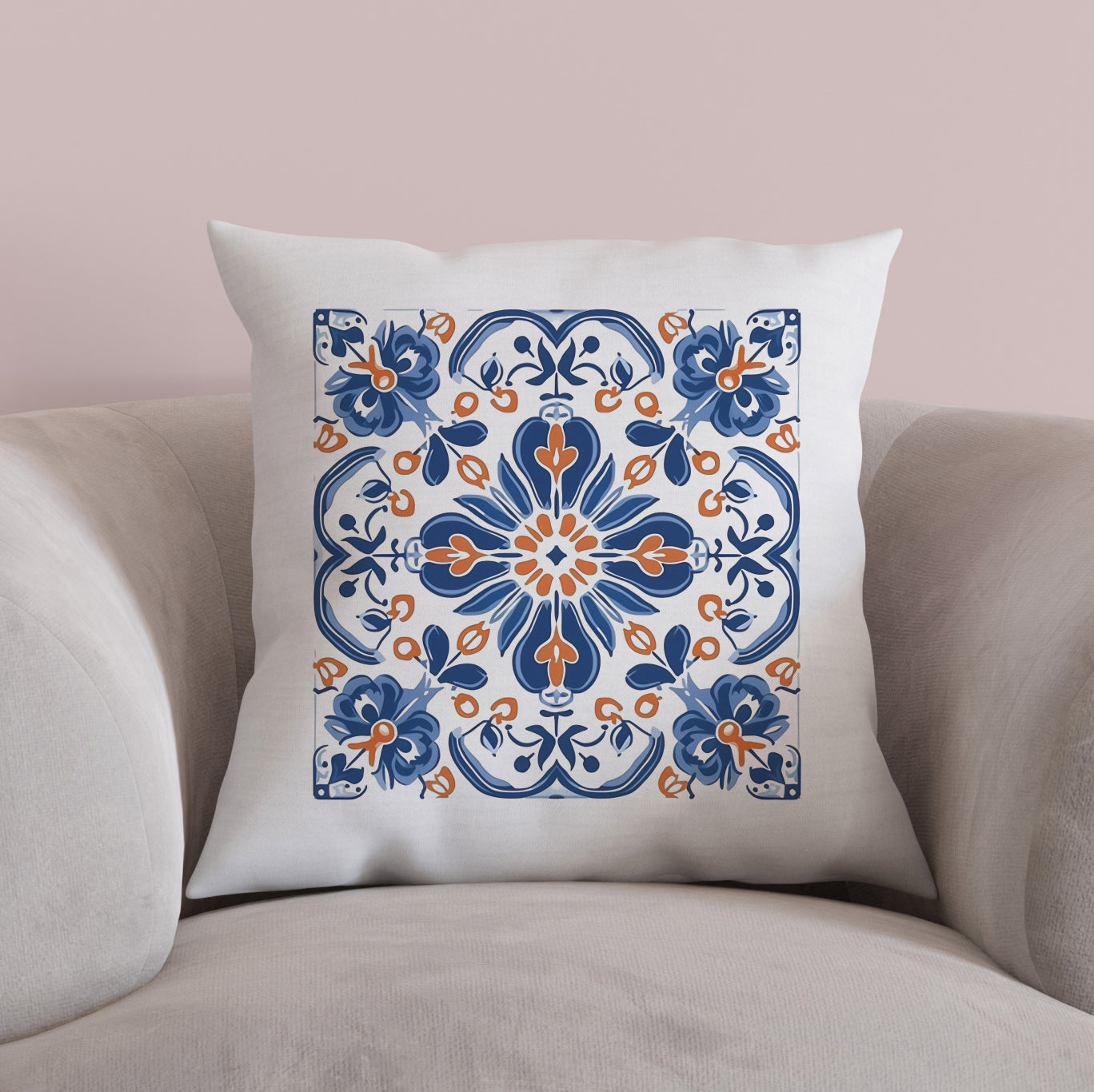 Traditional Portuguese Tile Inspired Pillow - Bring Portugal Home