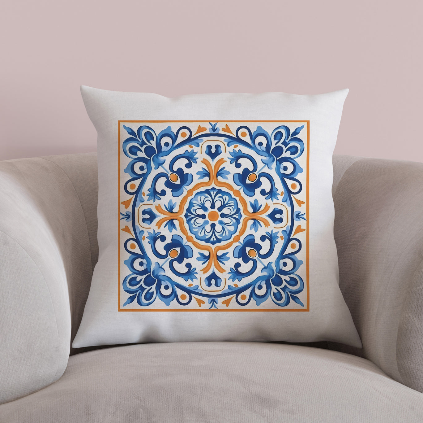 Traditional Portuguese Tile Inspired Pillow - Bring Portugal Home