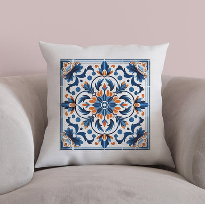 Traditional Portuguese Tile Decorative Pillow - Infuse Your Home with Portuguese Charm