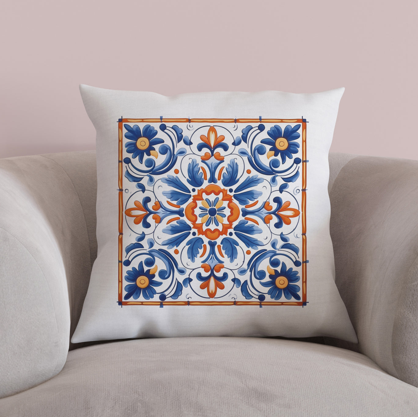 Timeless Tile Design Pillow - Embrace Portuguese Elegance