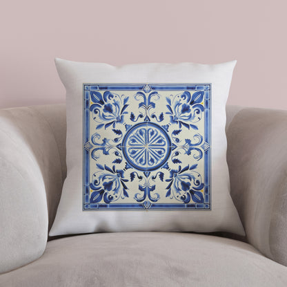 Portuguese Blue Tile Decorative Pillow - Embrace Portuguese Elegance