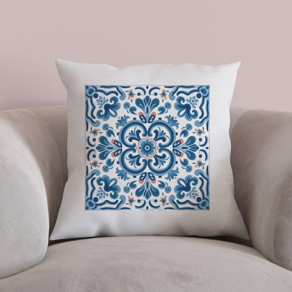 Elegant Tile Pattern Pillow - Portuguese Heritage for Your Home