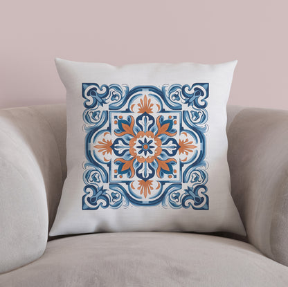 Classic Portuguese Tile Pattern Pillow - Infuse Elegance into Your Home