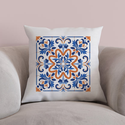 Authentic Tile Pattern Pillow - Bring Portugal's Charm to Your Home